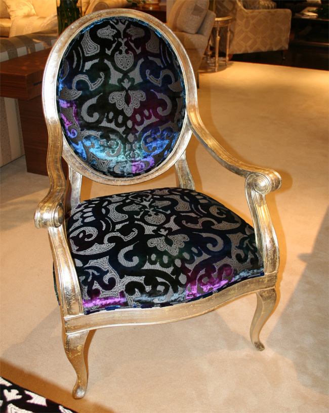 The Duresta Amadeus in two tone purple fabric